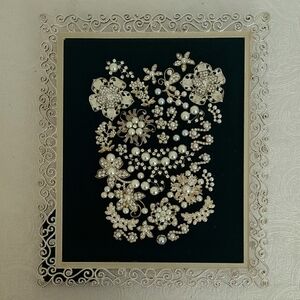 Custom Made Silver And Pearl Jewelry Art For Home Or Wall Decor